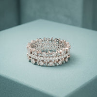 0.70CTW Round Cut Contemporary Design Lab Grown Band For Women White