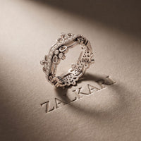 0.45CTW Round Cut Sculptural Lab Grown Band For Women White