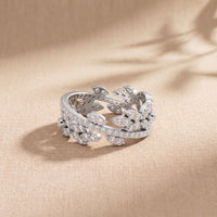 1.25CTW Round Cut Marquise Leaf Motif Lab Grown Band For Women White