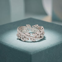 1.25CTW Round Cut Marquise Leaf Motif Lab Grown Band For Women White