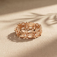 0.10CTW Round Cut Designer-Inspired Lab Grown Band For Women Rose Gold