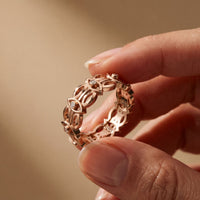 0.10CTW Round Cut Designer-Inspired Lab Grown Band For Women Rose Gold