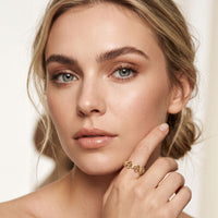 0.30CTW Round Cut Architectural Geometric Lab Grown Band For Women Gold