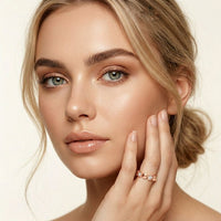 0.30CTW Round Cut Hexagonal Geometric Lab Grown Band For Women Rose Gold