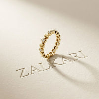 0.30CTW Round Cut Hexagonal Geometric Lab Grown Band For Women Gold