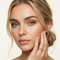0.35CTW Round Cut Hexagon Link Lab Grown Band For Women Gold