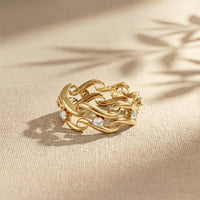 0.25CTW Round Cut Flowing Wave Lab Grown Diamond Band For Women
