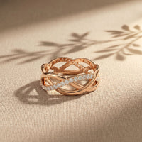 0.40CTW Round Cut Infinity Twist Lab Grown Diamond Band For Women Rose Gold