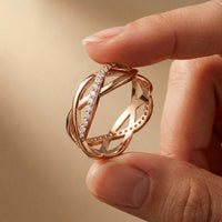0.40CTW Round Cut Infinity Twist Lab Grown Diamond Band For Women Rose Gold