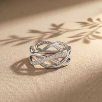 0.40CTW Round Cut Infinity Twist Lab Grown Diamond Band For Women White