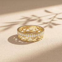 0.40CTW Round Cut Full Eternity Lab Grown Diamond Band Ring For Women Gold