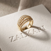 0.85CTW Round Cut Lab Grown Diamond Multi-Row Fashion Band for Women Gold