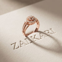 0.50CTW Round Cut Lab Grown Diamond Vintage Cluster Halo Engagement Ring for Women Rose Gold