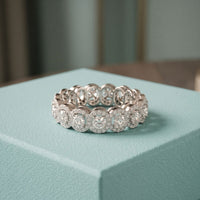 3.20CTW Round Cut Lab Grown Diamond Halo Eternity Band for Women White