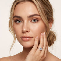 1.15CTW Asscher Cut Lab Grown Diamond Octagonal Halo Ring for Women White