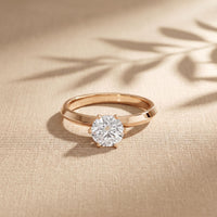 1CTW Round Cut Lab Grown Diamond Solitaire Ring for Women Rose Gold
