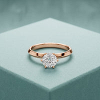 1CTW Round Cut Lab Grown Diamond Solitaire Ring for Women Rose Gold