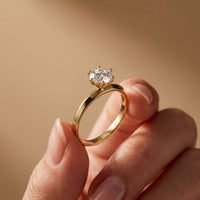 1CTW Round Cut Lab Grown Diamond Solitaire Ring for Women Gold