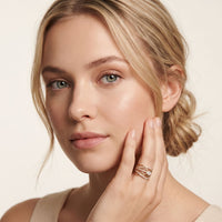 0.75CTW Round Cut Lab Grown Diamond Crisscross Fashion Ring for Women Rose Gold
