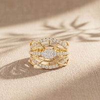 0.75CTW Round Cut Lab Grown Diamond Crisscross Fashion Ring for Women Gold