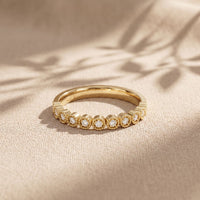 0.15CTW Round Cut Lab Grown Diamond Half Eternity Band for Women Gold