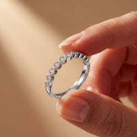 0.15CTW Round Cut Lab Grown Diamond Half Eternity Band for Women White
