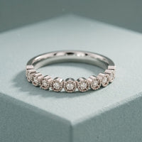 0.15CTW Round Cut Lab Grown Diamond Half Eternity Band for Women White