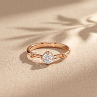 0.35CTW Round Cut Lab Grown Diamond Solitaire Ring for Women Rose Gold