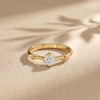 0.35CTW Round Cut Lab Grown Diamond Solitaire Ring for Women Gold