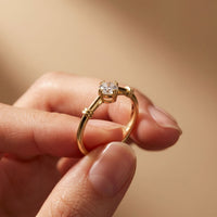 0.35CTW Round Cut Lab Grown Diamond Solitaire Ring for Women Gold