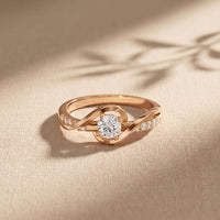0.40CTW Round Cut Lab Grown Diamond Twist Solitaire Ring for Women Rose Gold
