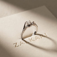 0.40CTW Round Cut Lab Grown Diamond Twist Solitaire Ring for Women White