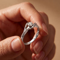 0.40CTW Round Cut Lab Grown Diamond Twist Solitaire Ring for Women White
