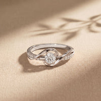 0.40CTW Round Cut Lab Grown Diamond Twist Solitaire Ring for Women White