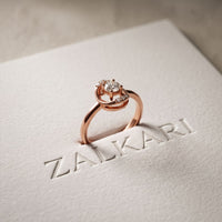 0.20CTW Round Cut Lab Grown Diamond Floating Frame Solitaire Ring for Women Rose Gold