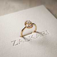 0.20CTW Round Cut Lab Grown Diamond Floating Frame Solitaire Ring for Women Gold
