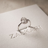 0.20CTW Round Cut Lab Grown Diamond Floating Frame Solitaire Ring for Women White