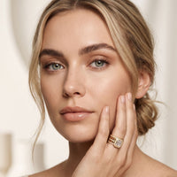 2.35CTW Emerald Cut Lab Grown Diamond Stackable Bridal Ring Set for Women Gold