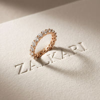 2.10CTW Round Cut Lab Grown Diamond Band Ring for Women Rose Gold
