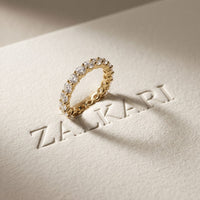 2.10CTW Round Cut Lab Grown Diamond Band Ring for Women Gold