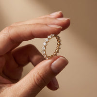 2.10CTW Round Cut Lab Grown Diamond Band Ring for Women Gold