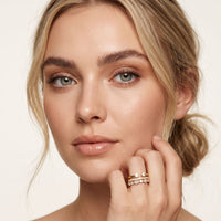 1.20CTW Round & Marquise Cut Lab Grown Diamond Stackable Ring Set for Women Gold