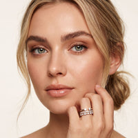 1.20CTW Round & Marquise Cut Lab Grown Diamond Stackable Ring Set for Women White