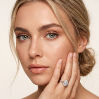 2.35CTW Pear Cut Lab Grown Diamond Romantic Scroll Halo Ring for Women White