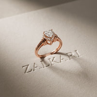 0.50CTW Heart Cut Lab Grown Diamond Halo Solitaire Ring for Women Rose Gold