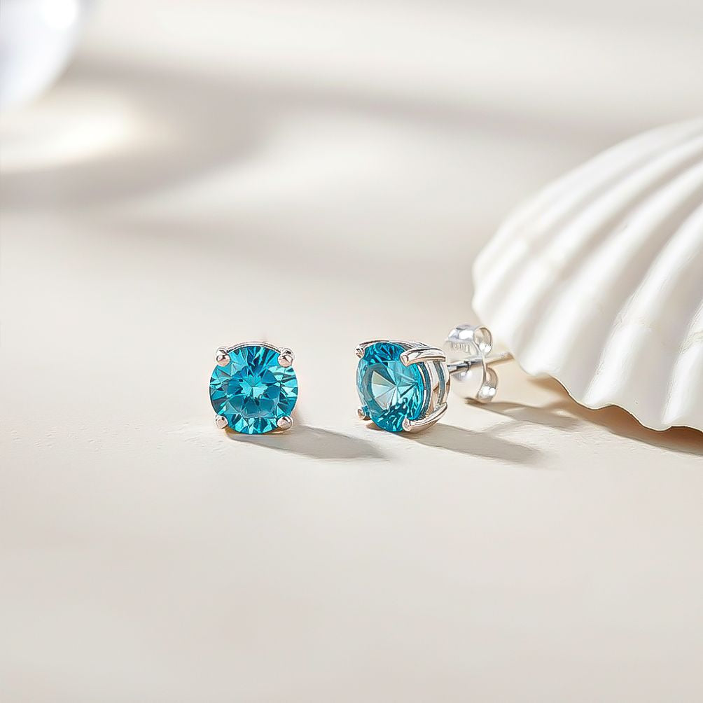 925 Sterling Silver Topaz Bold Stud Earrings Gold Vermeil (2.5 Micron) - alternate view