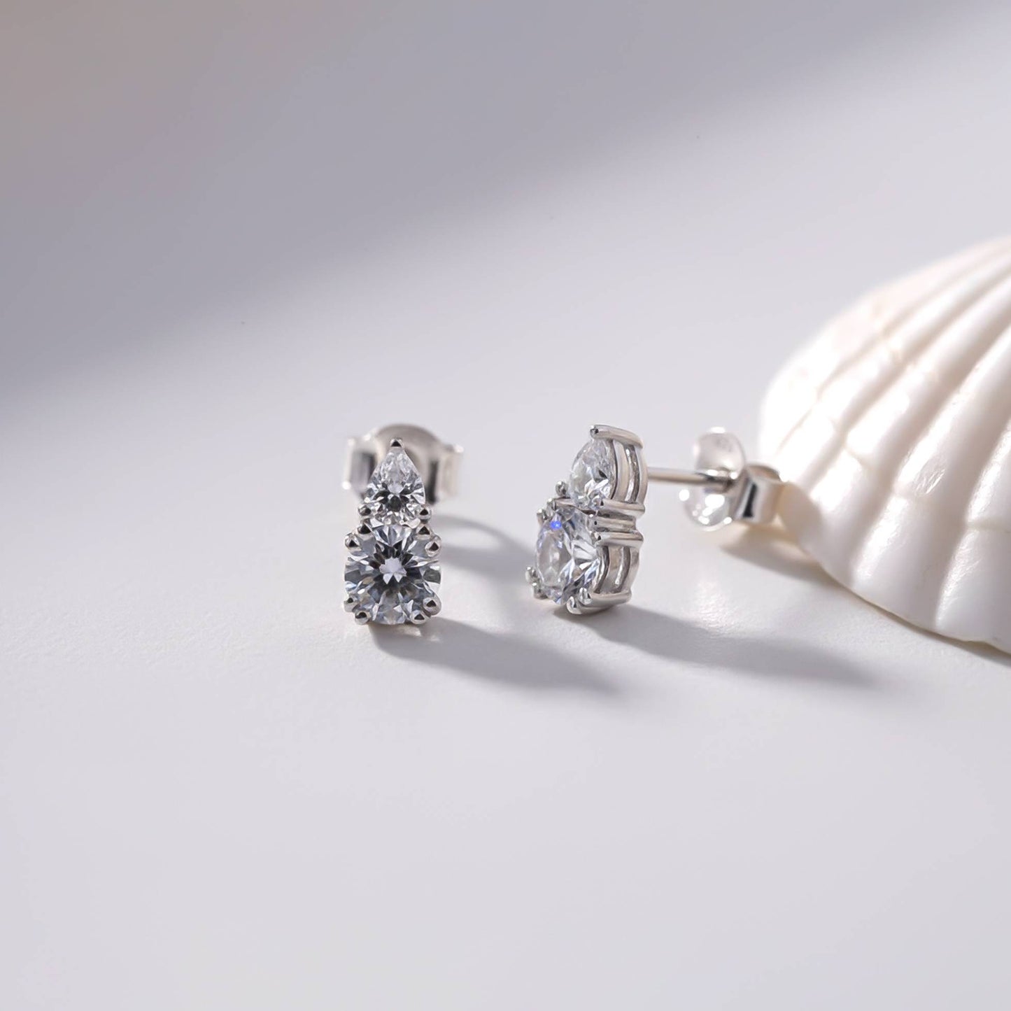 925 Sterling Silver Zircon Drizzle Stud Earrings Gold Vermeil (2.5 Micron) - alternate view
