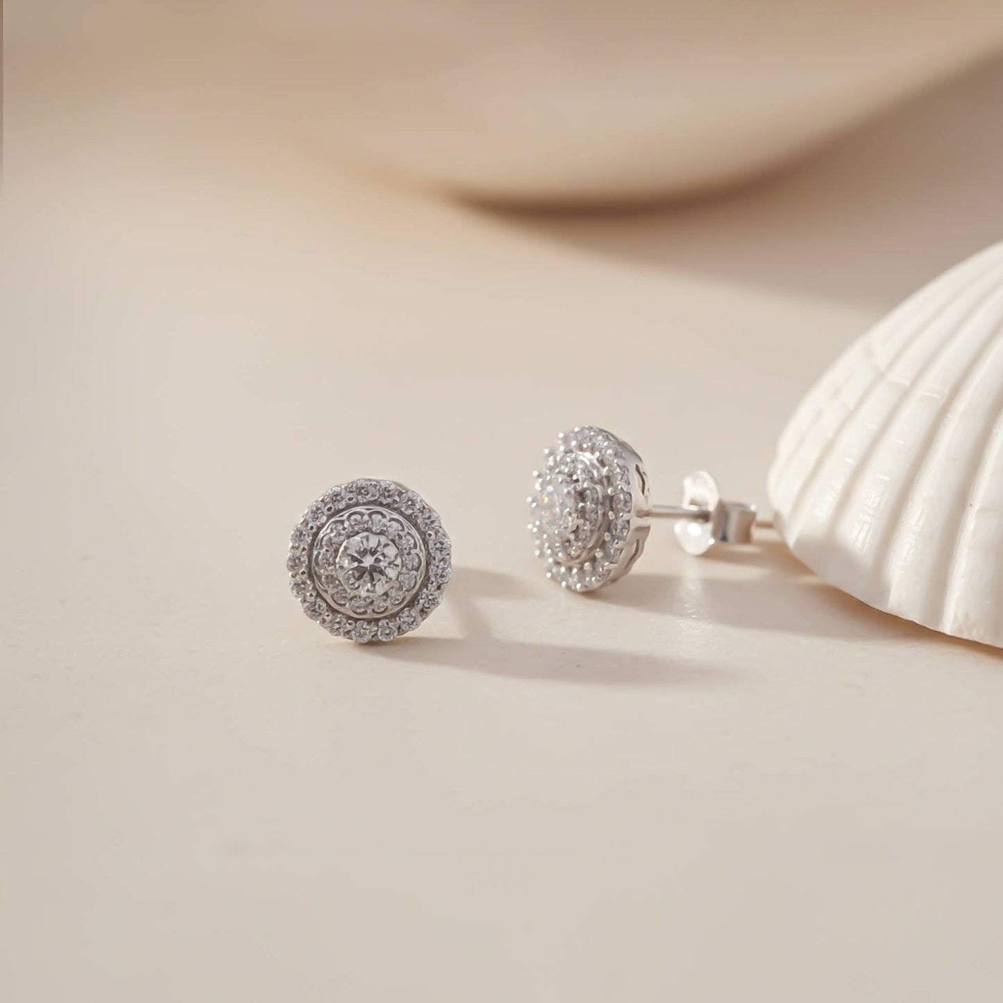 Sterling Silver Cluster Maya Studs For Her Gold Vermeil (2.5 Micron) - alternate view