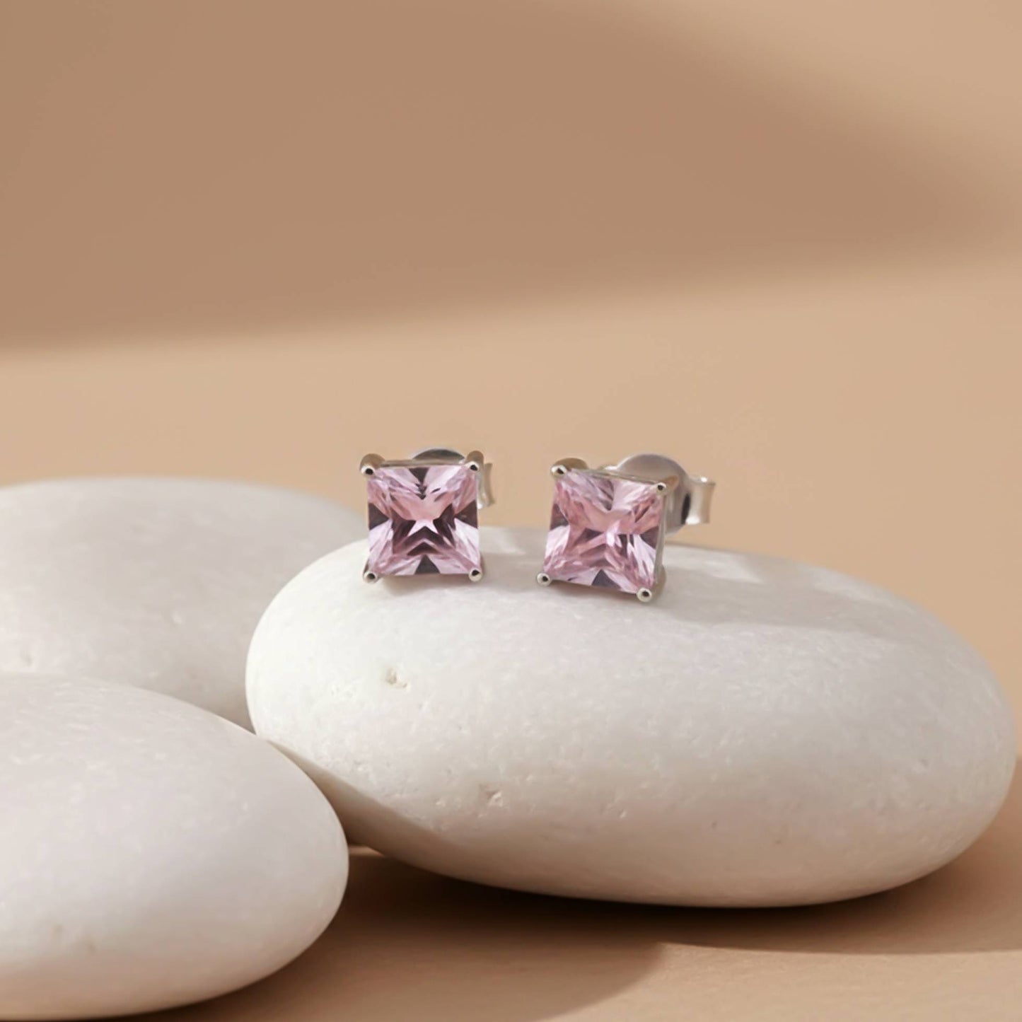 925 Sterling Silver Sapphire Charm Solitaire Studs Gold Vermeil (2.5 Micron) - product view