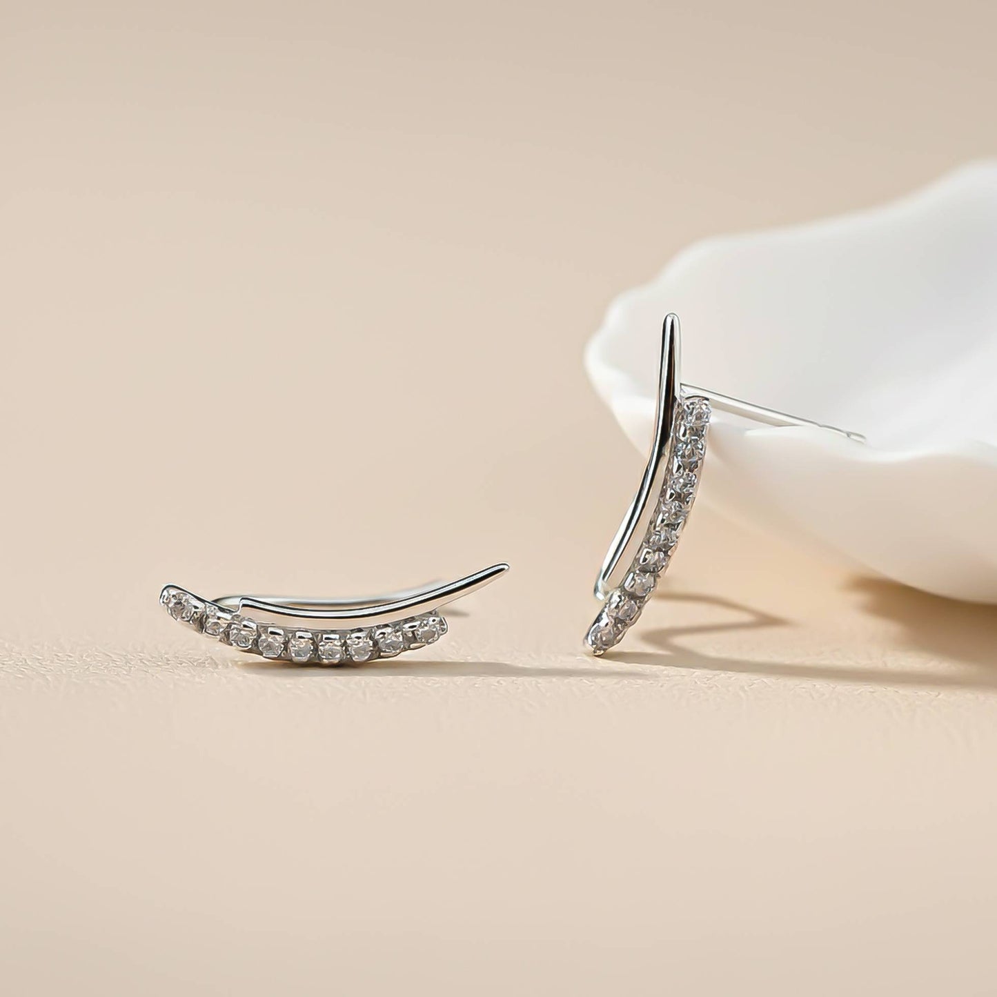 925 Sterling Silver Climber Clip Earrings Gold Vermeil (2.5 Micron) - alternate view